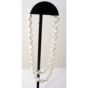 Vintage White 2 Strand Faux 1960s Hollow Acrylic Pearls Silk Look Hook Clasp